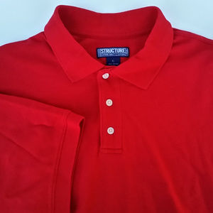 Men's 100% Cotton Polo Size XL Red by Structure